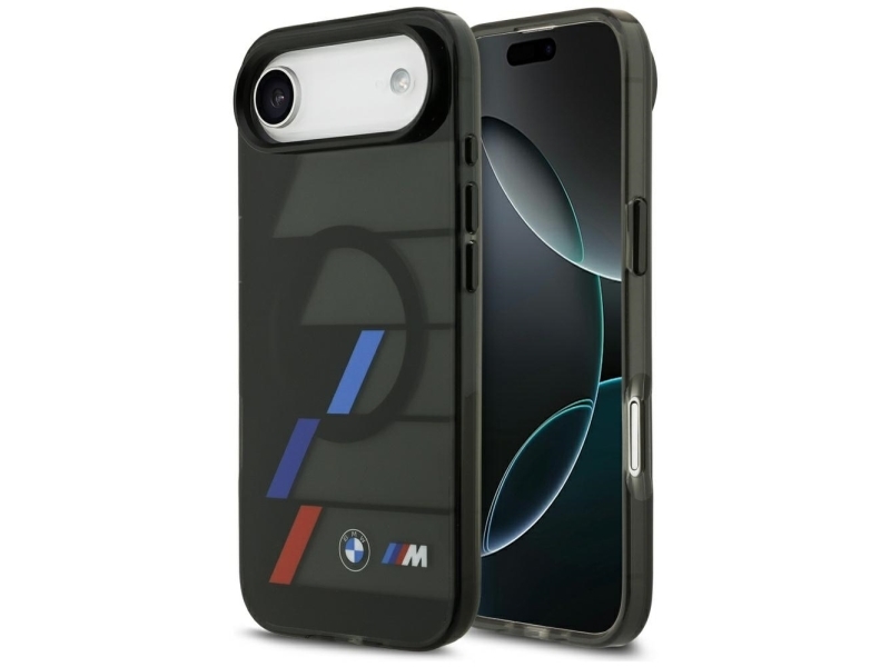 Bmw M Iml Metal Knapper Tricolor Lines Magsafe Cover Til Iphone Air - Sort