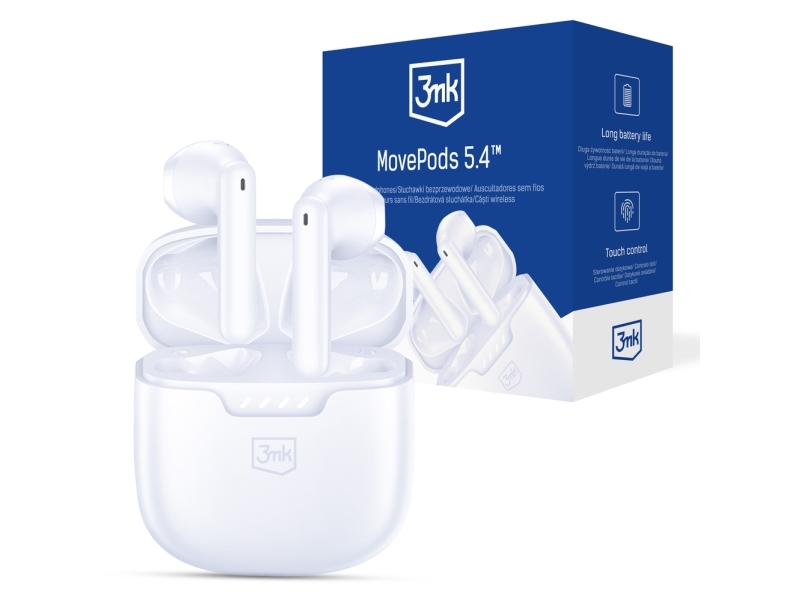 Tws Hovedtelefoner 3Mk Movepods Bluetooth 5.4 Hvid