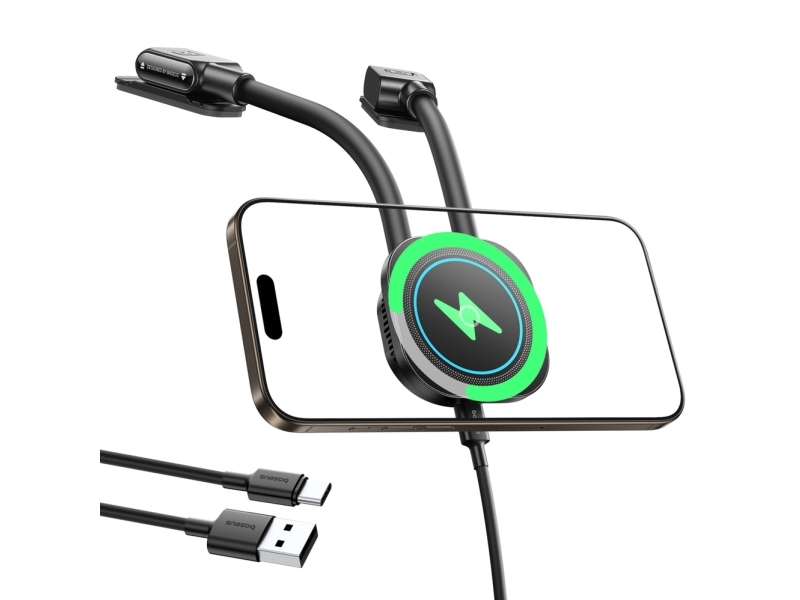 Baseus Primetrip C03spro Bilholder Til Dashboard Med Klæbende Induktiv Oplader - Sort