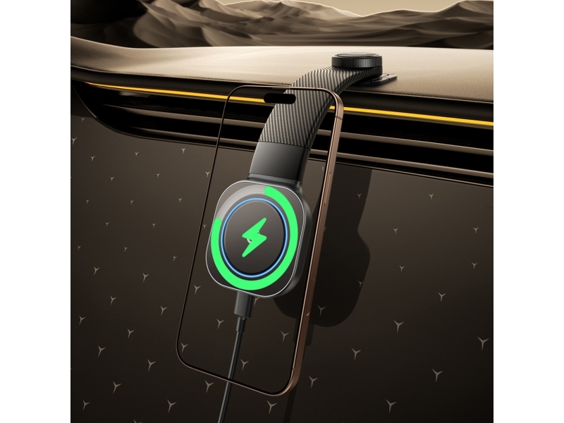 Baseus Primetrip C03pro Dashboard-Autohalter Mit Kabellosem Ladegerät Kompatibel Mit Magsafe - Schwarz