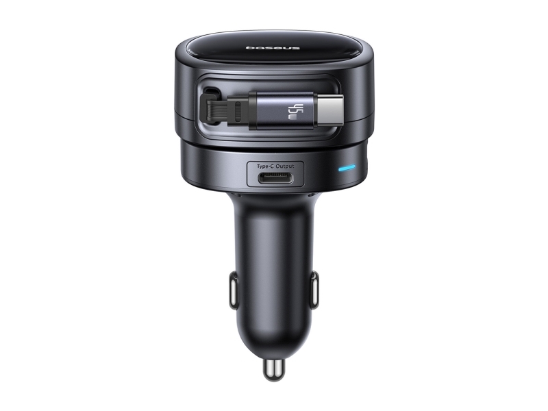 Baseus Primetrip Vr1 Biloplader 60W Usb-A Usb-C Med Kabel (Udtrækkeligt) Usb-C - Sort