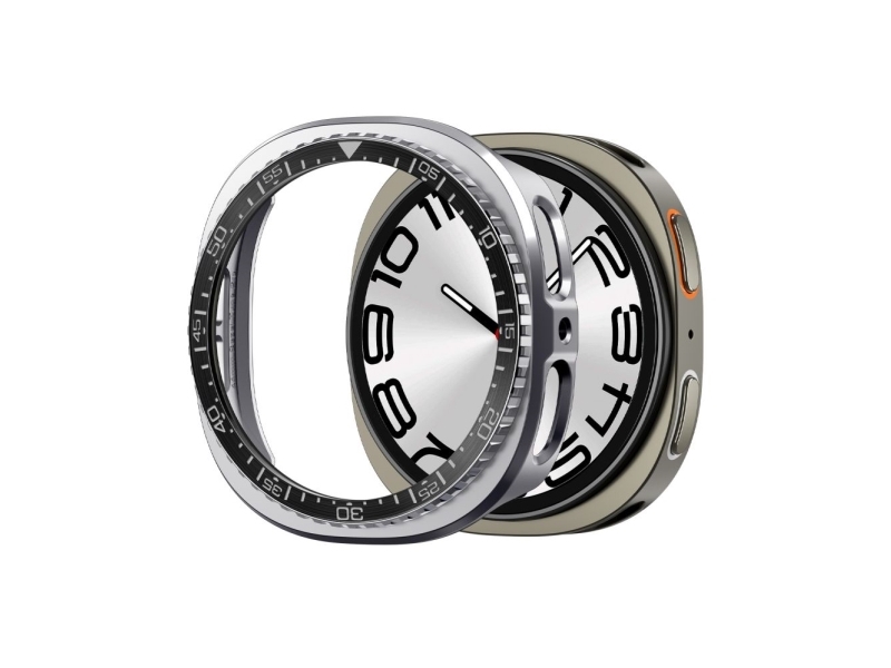 Spigen Bezel Tune Pro, Cover, Smartwatch, Sort, Apple, Galaxy Watch 8 (44Mm), Polykarbonat (Pc), Rustfrit Stål