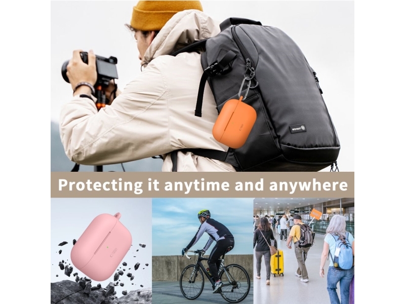4Kom.Pl Tech-Protect Silikonhülle Für Apple Airpods Pro 3, Staubrosa