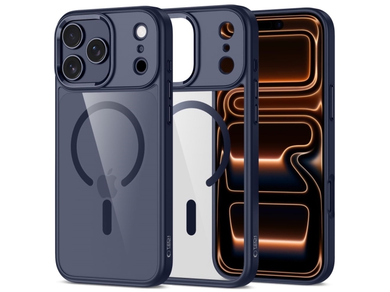 Tech-Protect MagMat MagSafe etui til iPhone 17 Pro - transparent navyblå