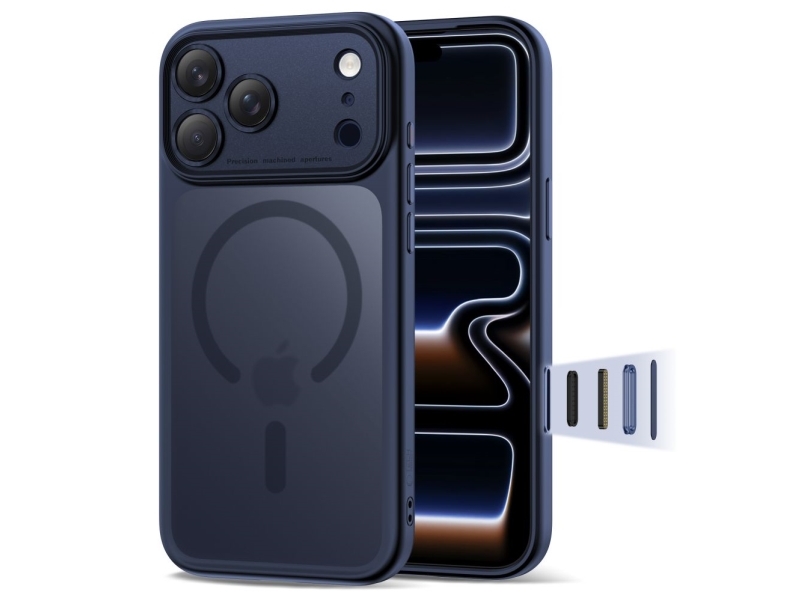 Tech-Protect Magpeak Magsafe CC Case for iPhone 17 Pro Max - Navy Matte