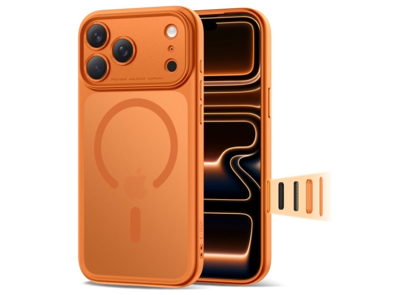 Tech-Protect Magpeak Magsafe CC-fodral för iPhone 17 Pro Max matt orange