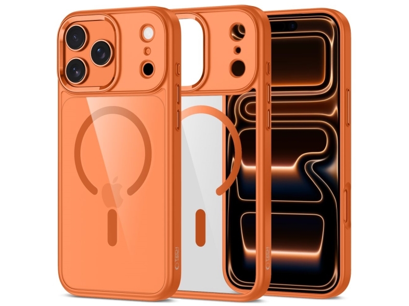 Tech-Protect Magmat Magsafe Cover Til Iphone 17 Pro Max - Transparent Orange