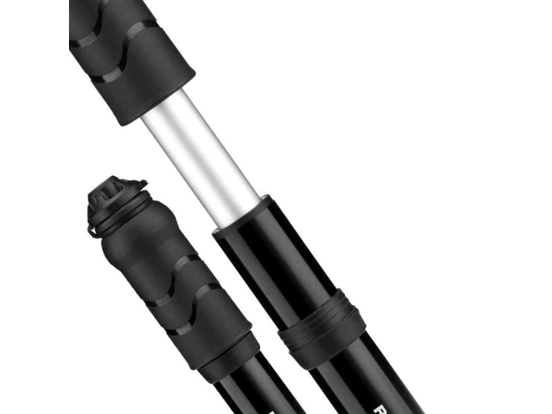 Rockbros 810PCS-HP mini manuel cykelpumpe med Presta- og Schrader-slange - sort