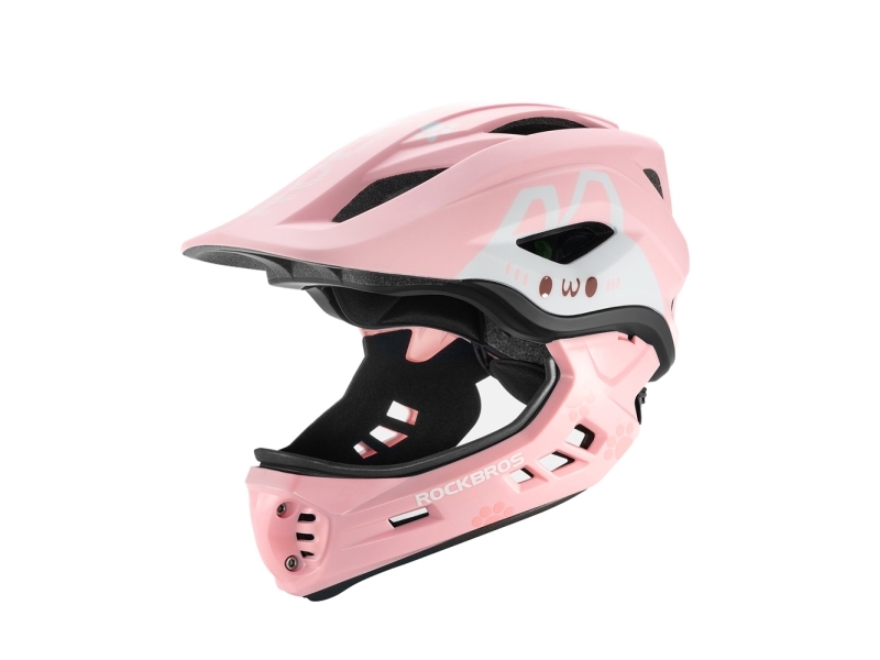 Rockbros TT-32002 Rabbit Children's Bike Helmet with Detachable Chin Size M (54-58) - Pink