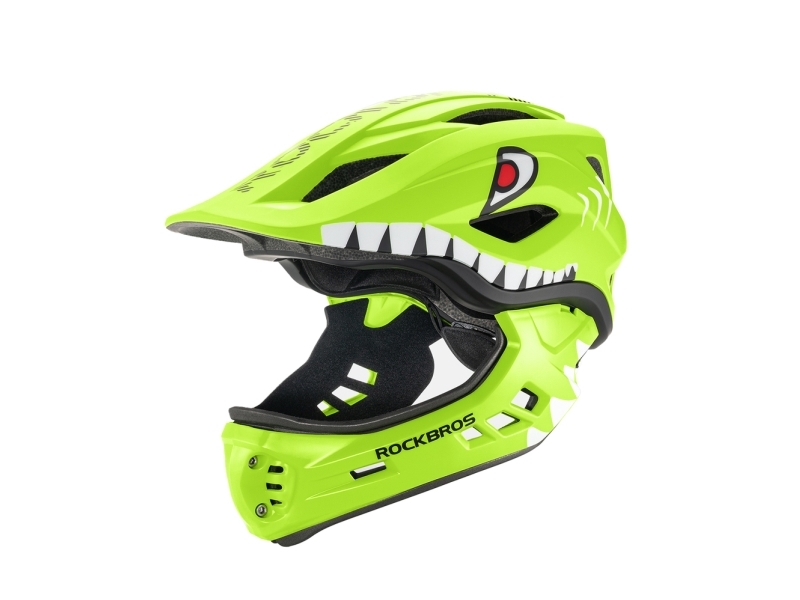 Rockbros TT-32003 Shark lasten pyöräilykypärä irrotettavalla leualla koko S (48-52) - vihreä
