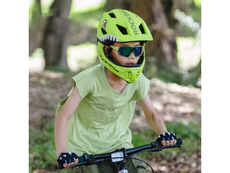Rockbros Tt-32003 Shark Kinderfahrradhelm Mit Abnehmbarem Maul Größe S (48-52) - Grün