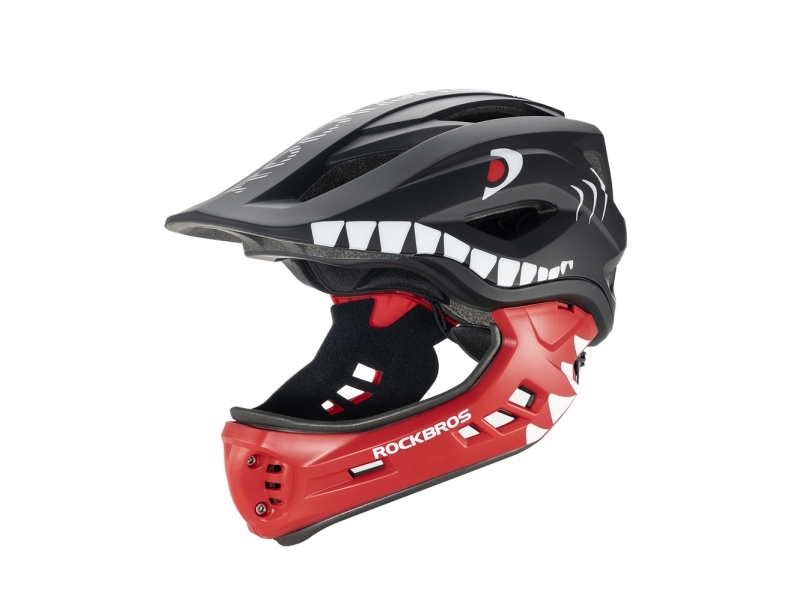 RockBros TT-32005 Shark barnhj&auml;lm med avtagbar hakskydd  M (54-58) svart