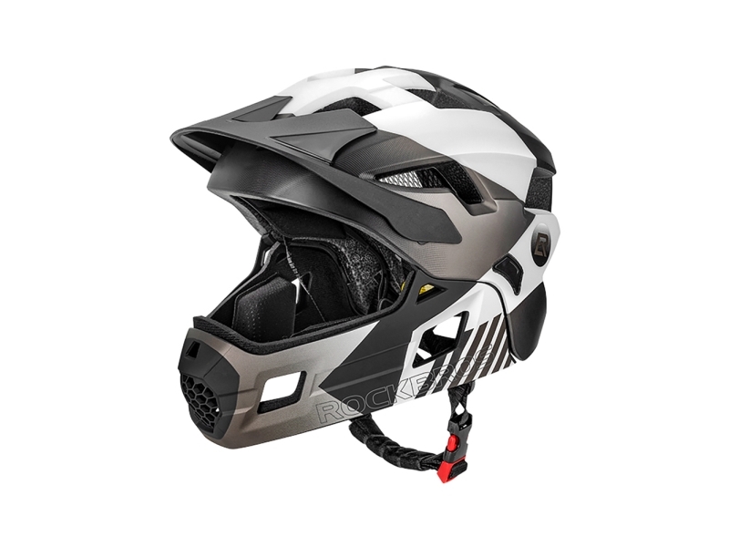 RockBros cykelhjelm TS-61 10110061006 til børn med aftagelig hageskærm størrelse M (54-57) - grå