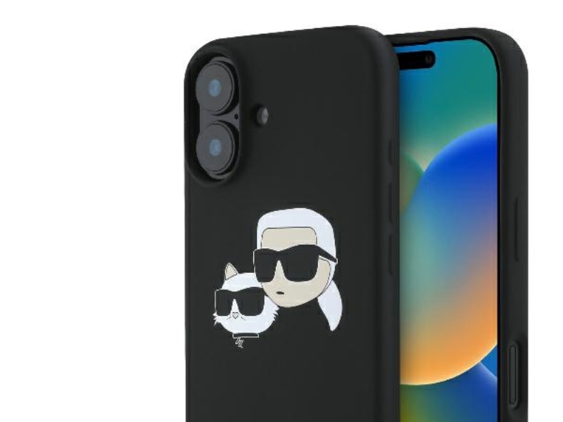 Karl Lagerfeld Silikon Nauble Heads Print Magsafe Case Für Iphone 16 - Schwarz
