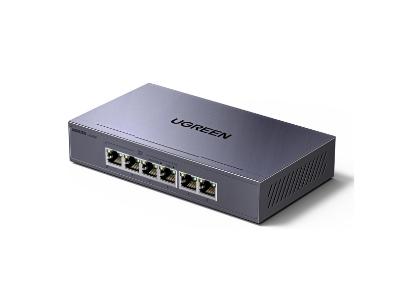 Ugreen Ethernet-Switch 6-Port Med Poe Grå 1 Gb/S