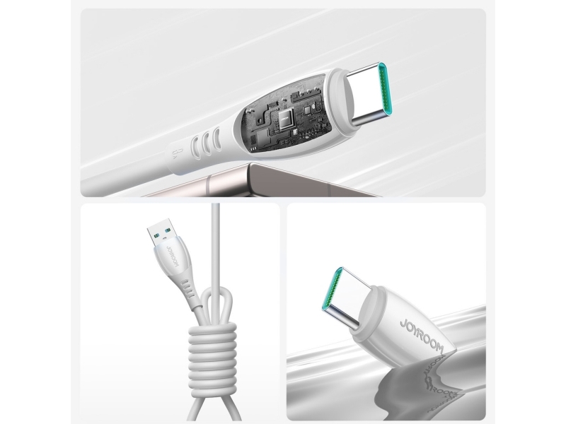USB-kabel Joyroom Joyroom S-A59 Vibrant Series 3A USB-A til USB-C 1,2 m (hvid)