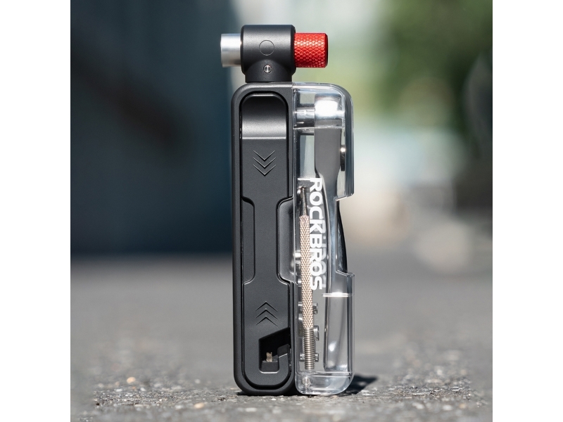 Rockbros Fahrradzubehör-Set Mit Multitool, Pumpe Für Co2-Patronen Und Ratschen-Schraubenschlüssel - Schwarz