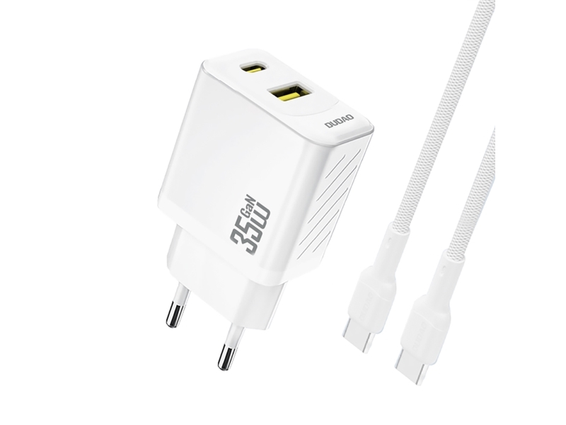 Dudao Netzladegerät Usb-A Auf Usb-C Mit Usb-C-Kabel Pd Qc 35W - Weiß