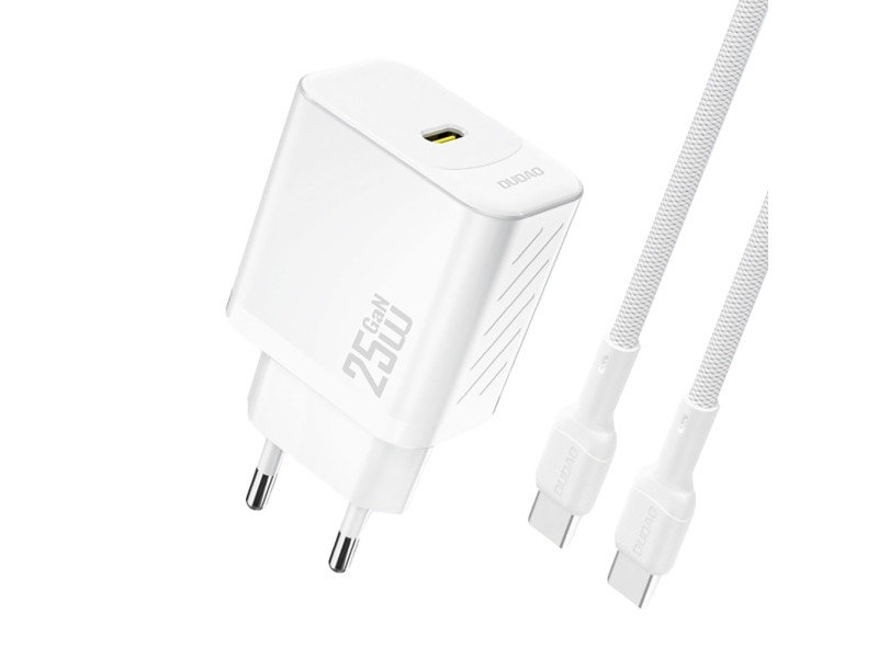 Dudao A27CEU Adapter 25Watt 1xUSB-C (1m USB-C to USB-C cable included) Hvid