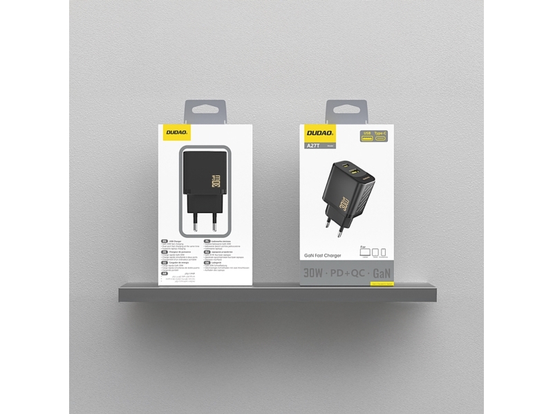 Netzladegerät Usb-A Usb-C Gan Pd 30W - Schwarz