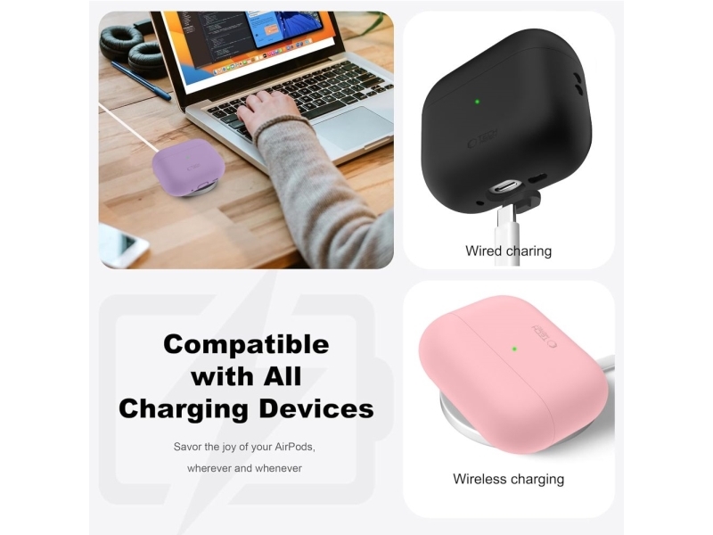Tech-Protect silikone cover til Apple AirPods Pro 3 kaffe latte