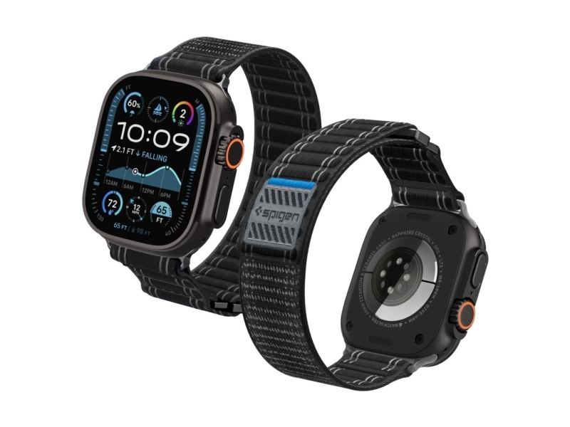 Spigen Wbf0, Band, Smartwatch, Schwarz, Apple, Apple Watch (44/45Mm), Apple Watch 10/11 (46Mm), Apple Watch Ultra (49Mm), Nylon