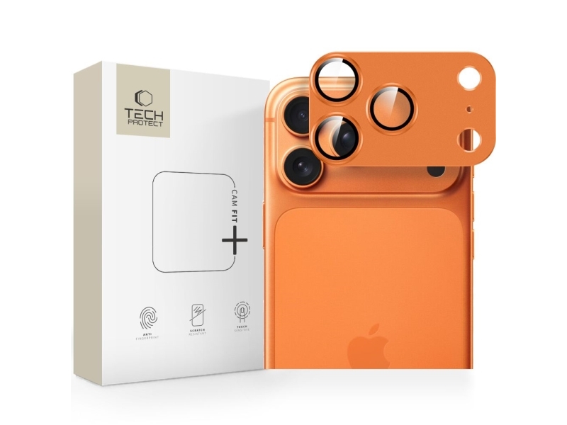 Tech-Protect Camfull Fit+ Kameralinse-Glas Für Iphone 17 Pro Max - Orange