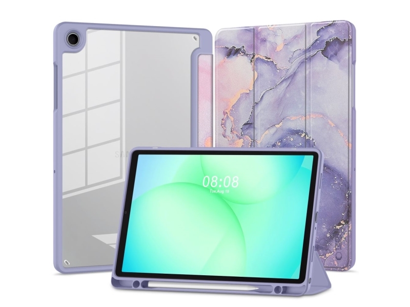 4Kom.Pl Tech-Protect Sc Pen Hybrid-Etui Til Galaxy Tab A9 / A11 (8.7) X110 / X115 / X133 / X135, Violet Marble