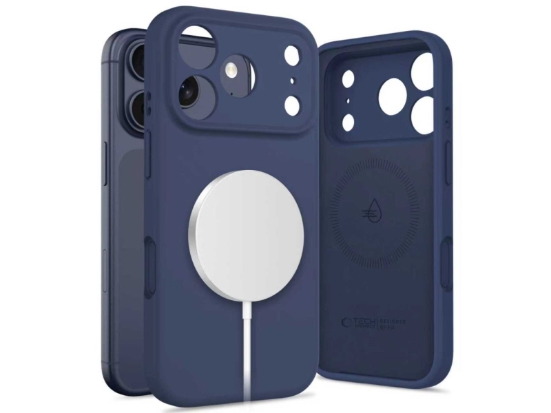 Tech-Protect silikone MagSafe-cover til iPhone 17 Pro - navy blue