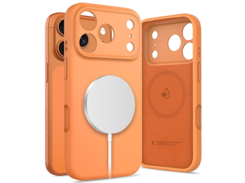 Tech-Protect Silicone MagSafe Case for iPhone 17 Pro - Orange