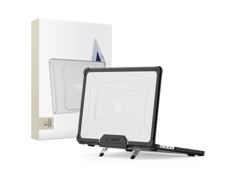 Tech-Protect Smartshell Pro Case Für Macbook Pro 14 M1/M2/M3/M4/M5 2021-2025 - Schwarz & Transparent