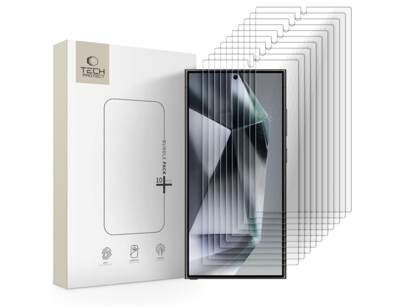 Tech-Protect Gehärtetes Glas Bundle 10Er-Pack Galaxy S24 Ultra Clear