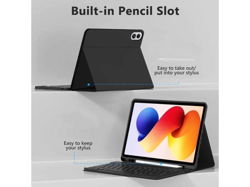 Etui til tablet TECH-PROTECT SC PEN + keyboard til XIAOMI POCO PAD M1 / REDMI PAD 2 PRO 12.1 sort