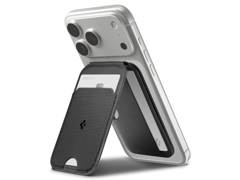 Spigen Slim Fold Tripod Wallet S314-2 Magsafe Magnetisk Mobilcover - Sort