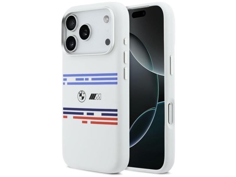 Bmw M Silikone Horisontal Line Magsafe-Cover Til Iphone 17 Pro - Hvid