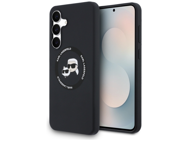 Karl Lagerfeld Silicone Karl & Choupette Heads Magsafe Cover Til Samsung Galaxy S25 Fe - Sort