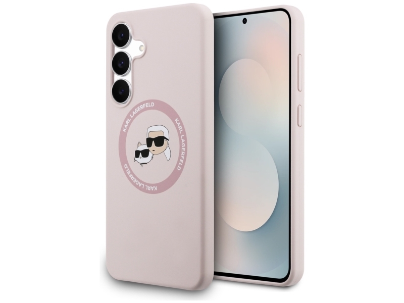 Karl Lagerfeld Silikone Karl & Choupette Heads Magsafe-Cover Til Samsung Galaxy S25 Fe - Pink
