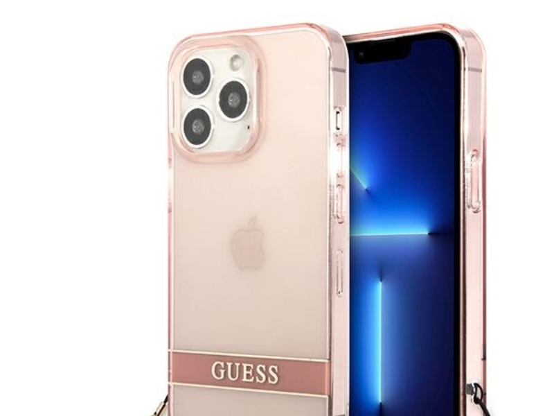 Guess Durchsichtliche Stap-Hülle Für Iphone 13 Pro Max - Pink