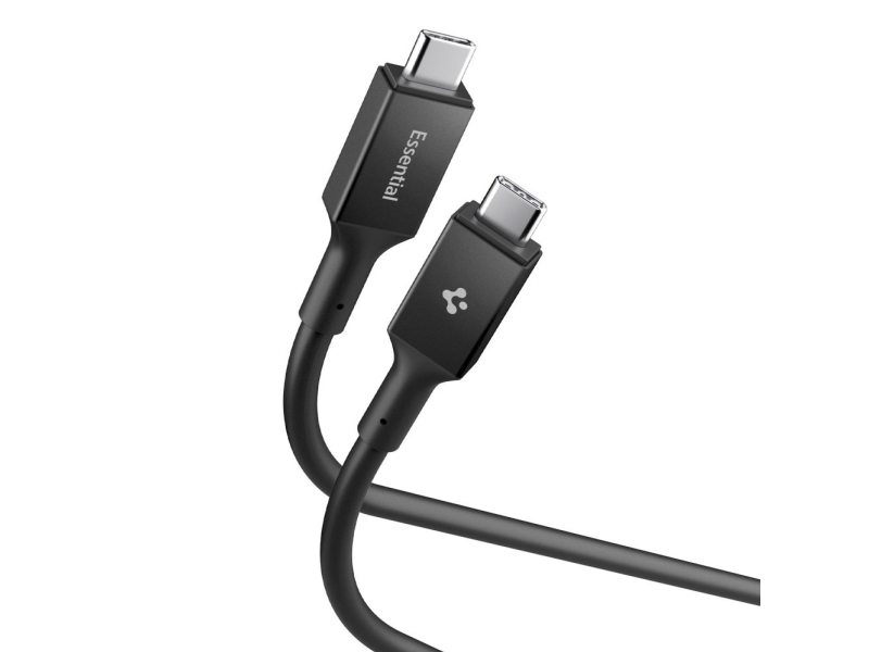 Spigen Essential Eb24012cc Usb-C Til Usb-C Kabel 240W 120 Cm - Sort