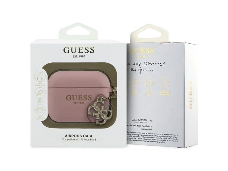 Guess Silicone 4G Charm Cover Til Airpods Pro 3 - Pink