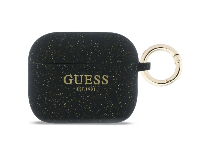 Guess Silikon-Glitzer-Ringhülle Für Airpods Pro 3 - Schwarz
