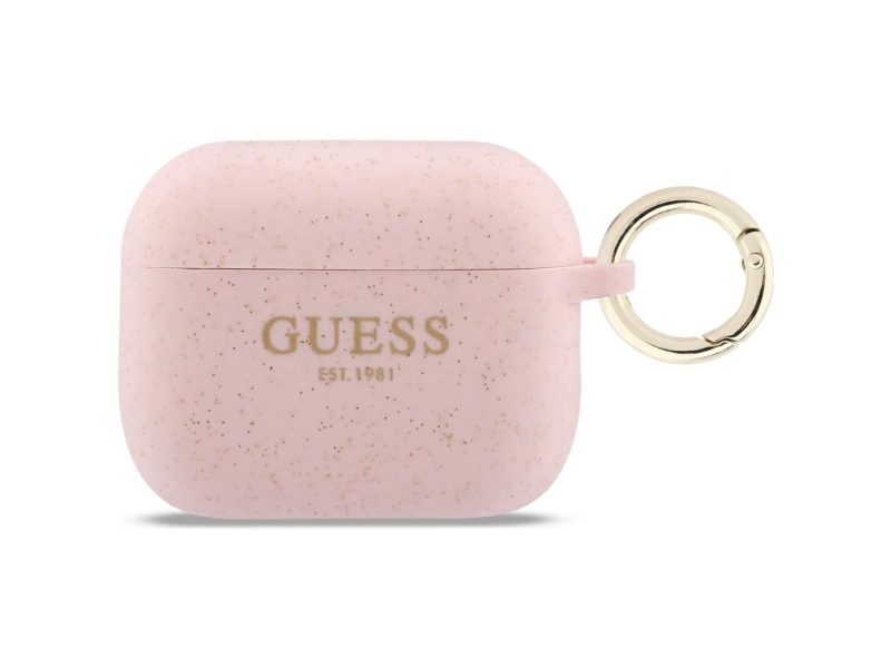 Guess Silikon-Glitzer-Ring-Case Für Airpods Pro 3 - Pink