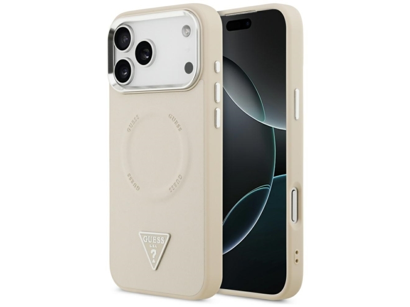 Guess Triangle Logo Magsafe-Cover Til Iphone 17 Pro - Beige