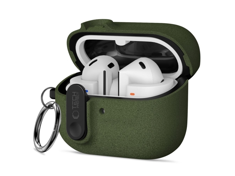 TECH-PROTECT SLIM hook cover til Samsung Galaxy Buds 3/3 FE/3 Pro olivengrøn