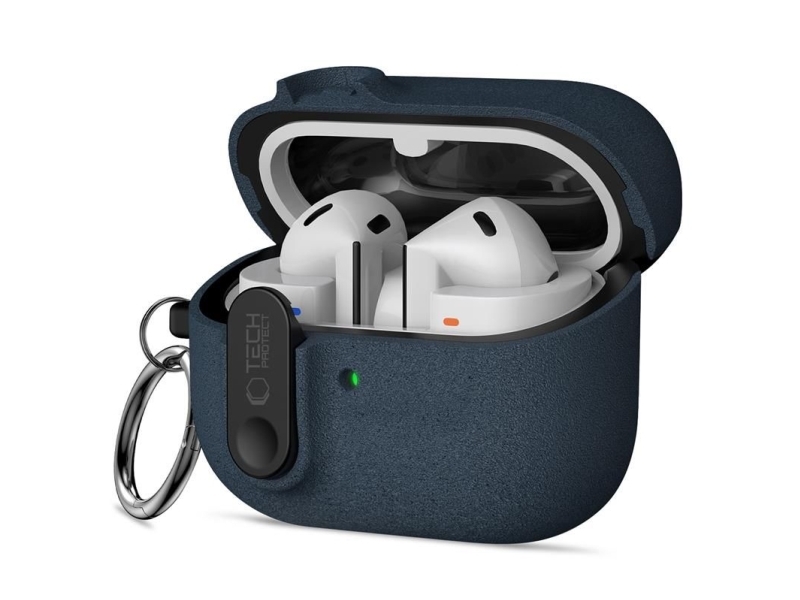 Tech-Protect Slim Hook Etui Für Samsung Galaxy Buds 3 / 3 Fe / 3 Pro Fluffy Blue