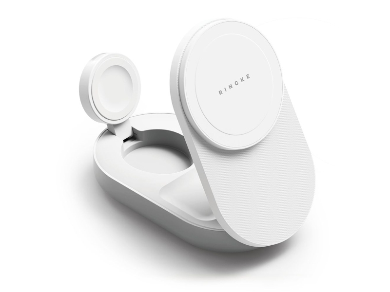 Ringke Ringke Qi2.2 25W 3In1 Magnetisches Magsafe Wireless-Faltladegerät Weiß