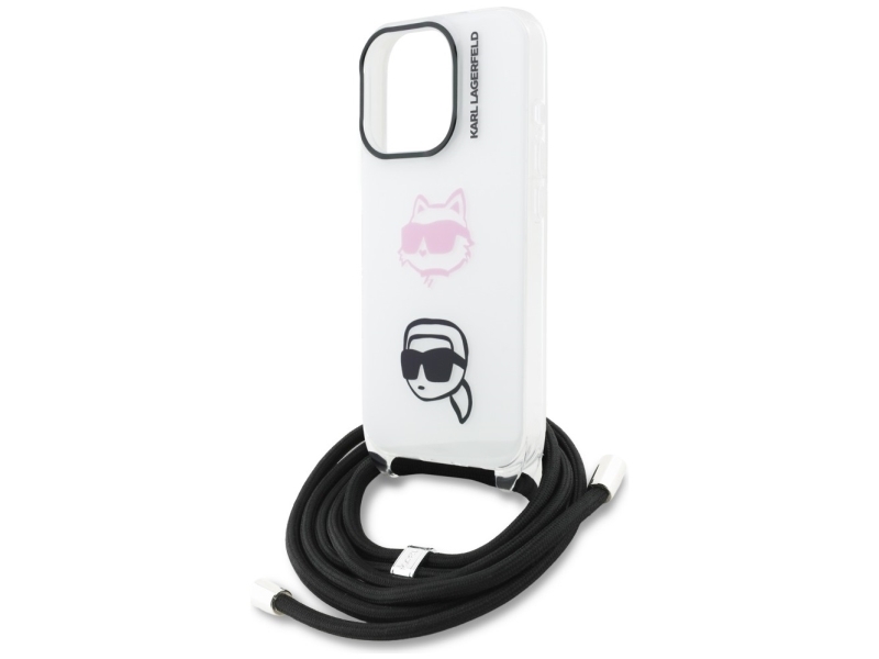 Karl Lagerfeld Iml Crossbody Karl&Choupette Head Case Til Iphone 16 Pro - Hvid