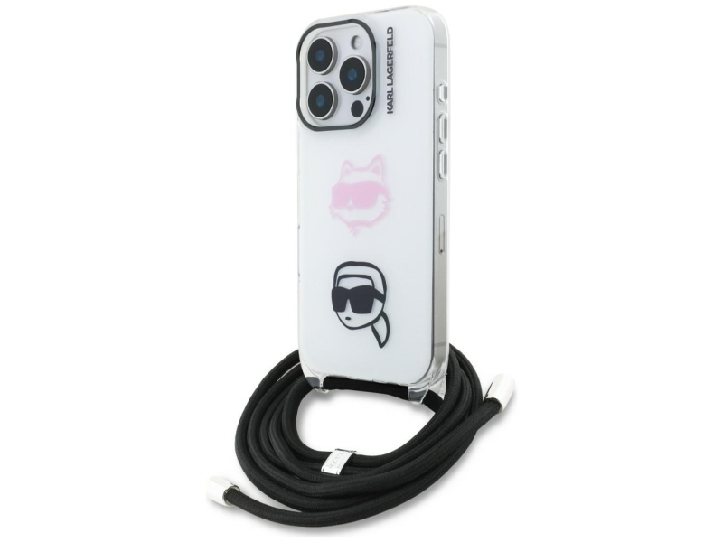 Karl Lagerfeld Iml Crossbody Karl&Choupette Head Case Til Iphone 16 Pro Max - Hvid