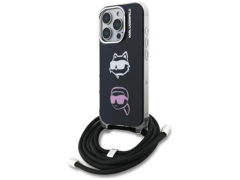 Karl Lagerfeld Iml Crossbody Karl&Choupette Head Case Til Iphone 16 Pro Max - Sort