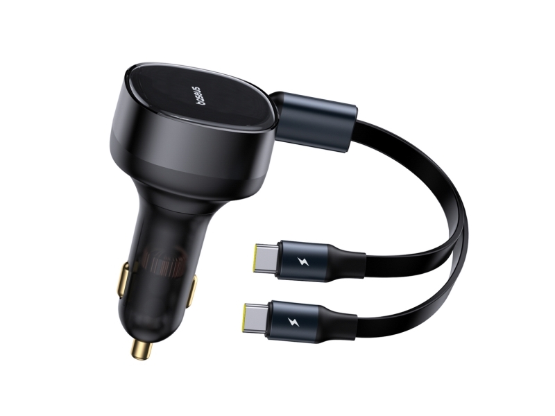 Baseus Enjoyment Retractable 2-In-1 Kfz-Ladegerät C+C 33W Cluster Black